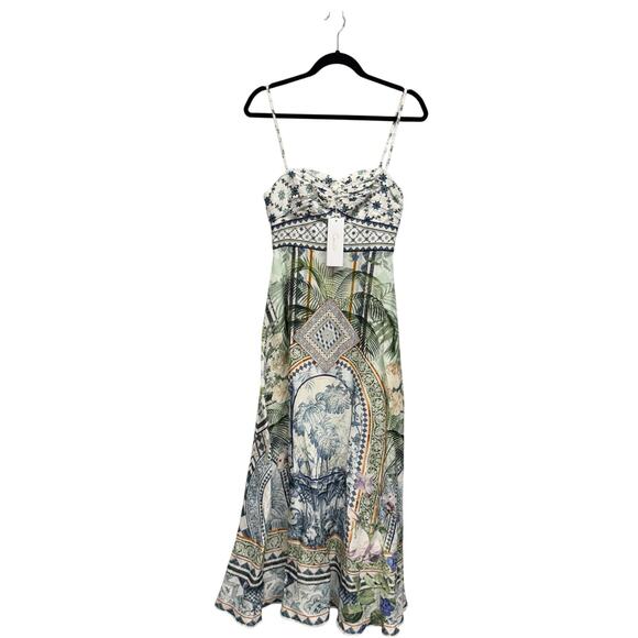 Camilla Jardim Party Silk Linen Blend Maxi Dress - Picture 4 of 13